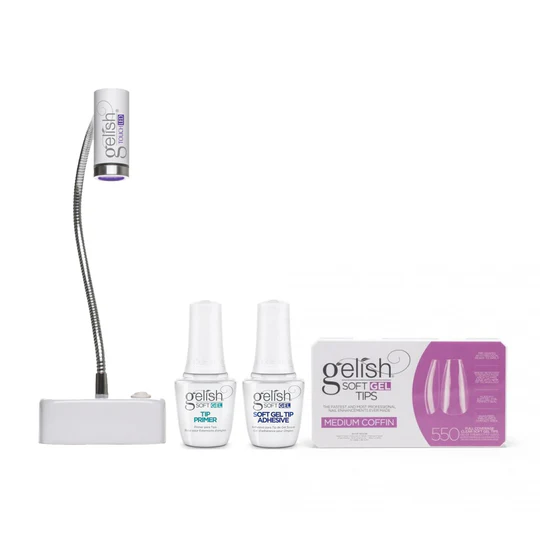 Harmony Gelish - Đầu gel mềm & Bộ đèn LED - Quan tài cỡ trung