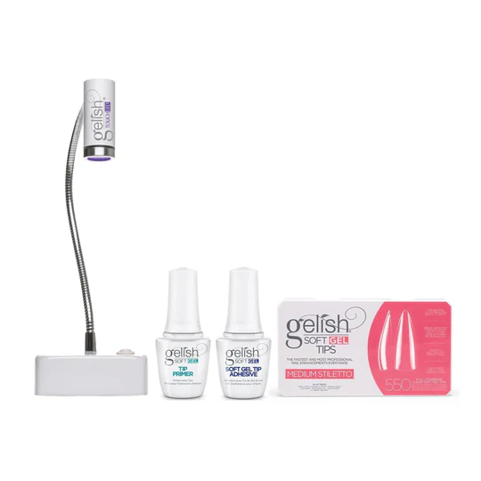 Harmony Gelish - Bộ dụng cụ làm móng gel mềm & đèn LED - Stiletto cỡ trung